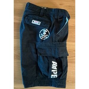 AAPE By A Bathing Ape Cargo Shorts XL Black Utility Streetwear Japan